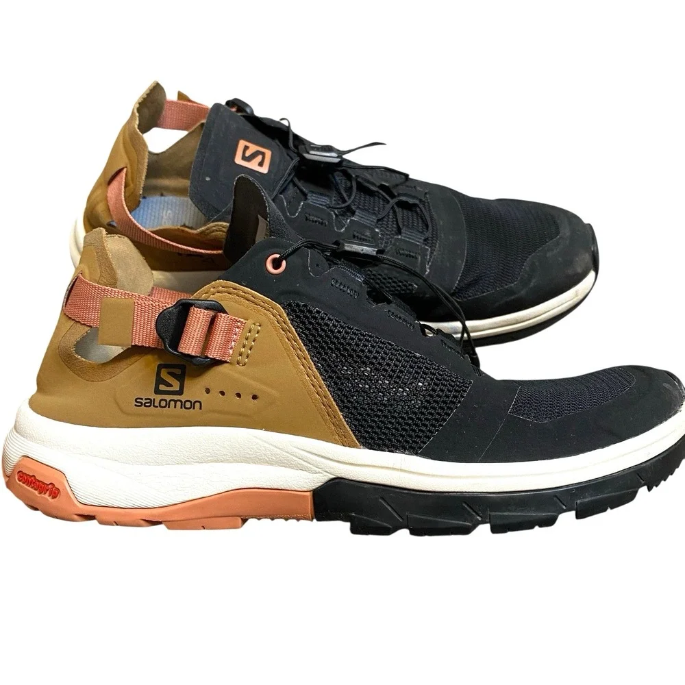 Salomon Trail Shoes Men 6.5 EU 38 Black Brown Lightweight Hiking Outdoor
